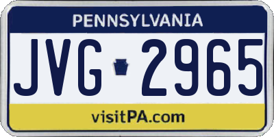 PA license plate JVG2965