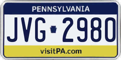 PA license plate JVG2980