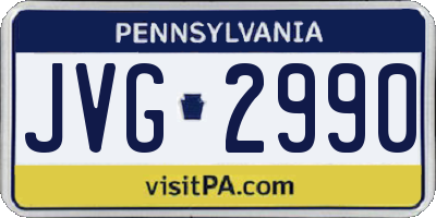 PA license plate JVG2990
