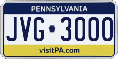 PA license plate JVG3000