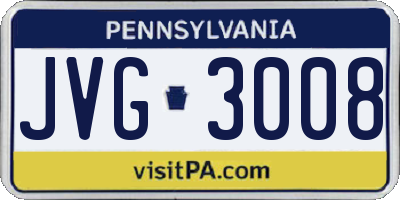 PA license plate JVG3008