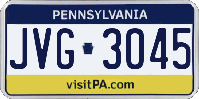 PA license plate JVG3045