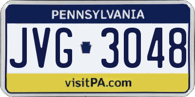 PA license plate JVG3048