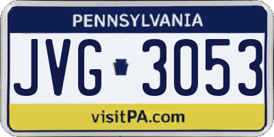 PA license plate JVG3053