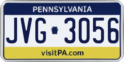 PA license plate JVG3056