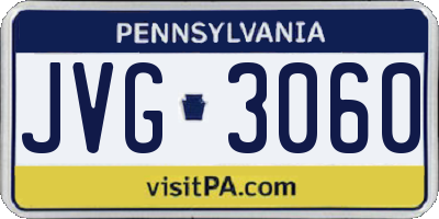 PA license plate JVG3060