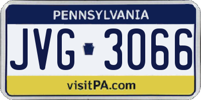 PA license plate JVG3066