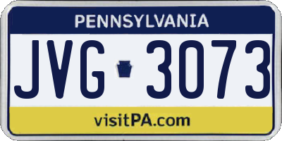 PA license plate JVG3073