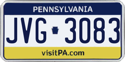 PA license plate JVG3083