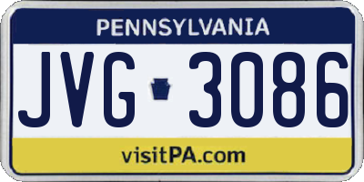 PA license plate JVG3086