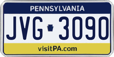 PA license plate JVG3090