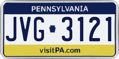 PA license plate JVG3121