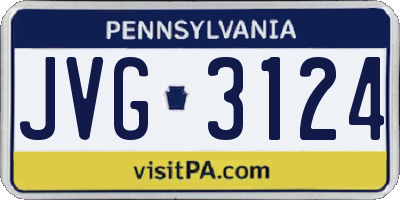 PA license plate JVG3124