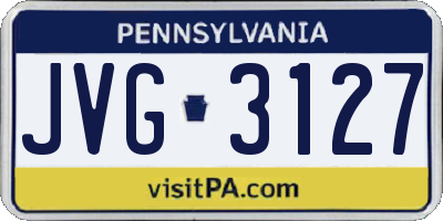 PA license plate JVG3127