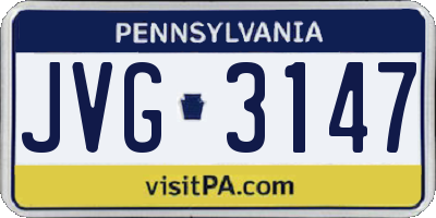 PA license plate JVG3147