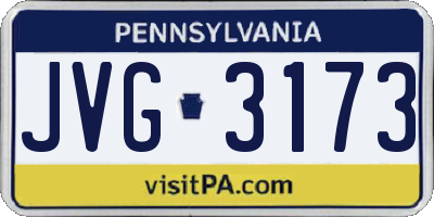 PA license plate JVG3173