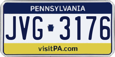 PA license plate JVG3176
