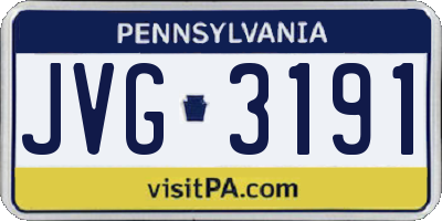 PA license plate JVG3191