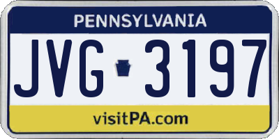 PA license plate JVG3197