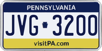 PA license plate JVG3200