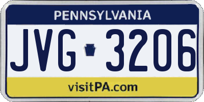 PA license plate JVG3206