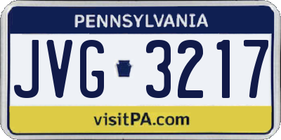 PA license plate JVG3217