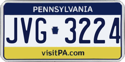 PA license plate JVG3224