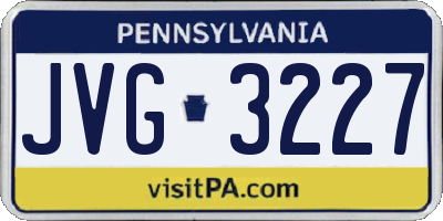 PA license plate JVG3227
