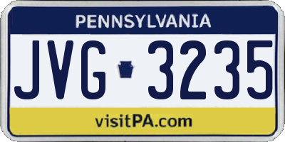 PA license plate JVG3235