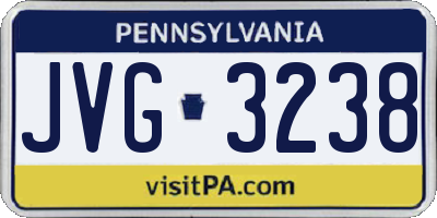 PA license plate JVG3238