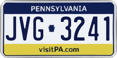 PA license plate JVG3241