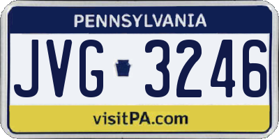 PA license plate JVG3246