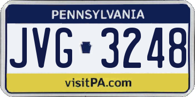 PA license plate JVG3248