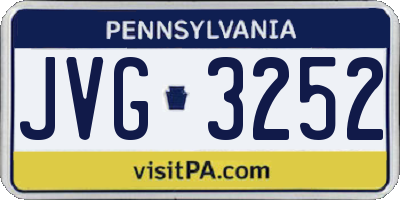 PA license plate JVG3252