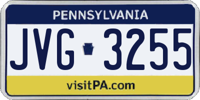 PA license plate JVG3255