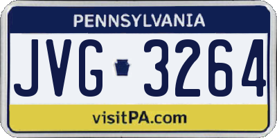 PA license plate JVG3264