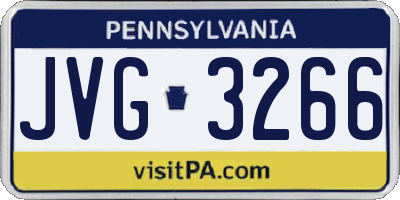 PA license plate JVG3266