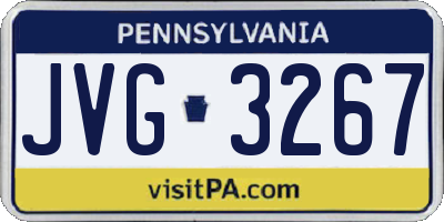 PA license plate JVG3267