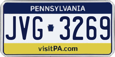 PA license plate JVG3269