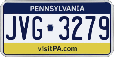 PA license plate JVG3279