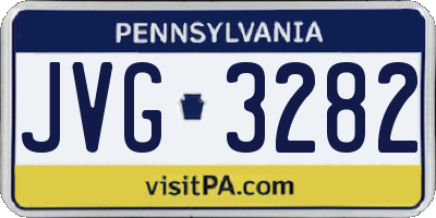 PA license plate JVG3282