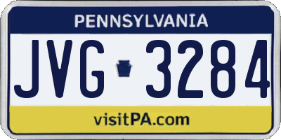 PA license plate JVG3284