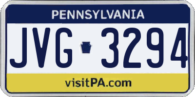 PA license plate JVG3294