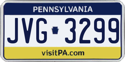 PA license plate JVG3299