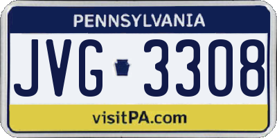 PA license plate JVG3308