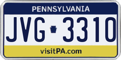 PA license plate JVG3310