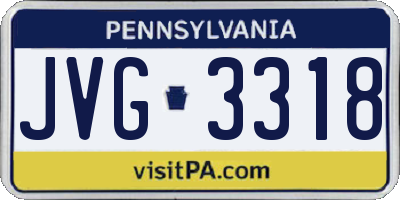 PA license plate JVG3318
