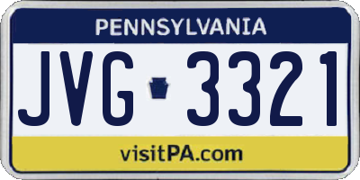 PA license plate JVG3321