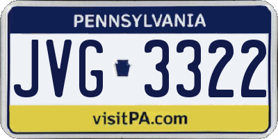 PA license plate JVG3322