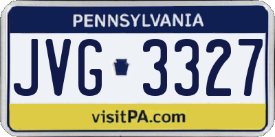 PA license plate JVG3327